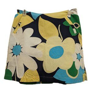 Lija Mini Cotton Straight Large Floral Print Skort, Size 8